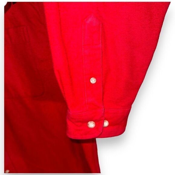 Eddie Bauer Crimson Red Chamois Flannel Sport Shirt L - Picture 6 of 7